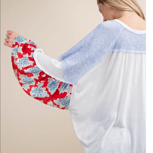 Boho Floral Sleeve Top - Picture 4 of 4